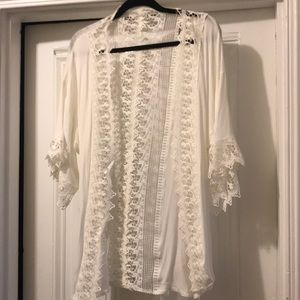 White lace swimsuit coverup
